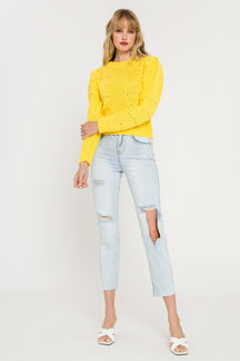 Pleated Long Sleeve Sweater