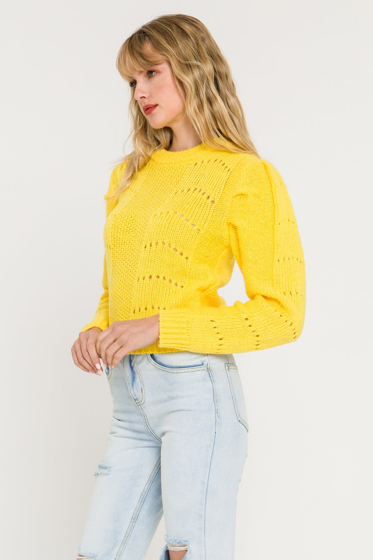 Pleated Long Sleeve Sweater