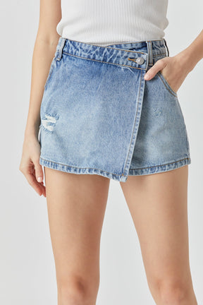 ENDLESS ROSE - Denim Skort - SKORTS available at Objectrare