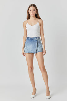 ENDLESS ROSE - Denim Skort - SKORTS available at Objectrare