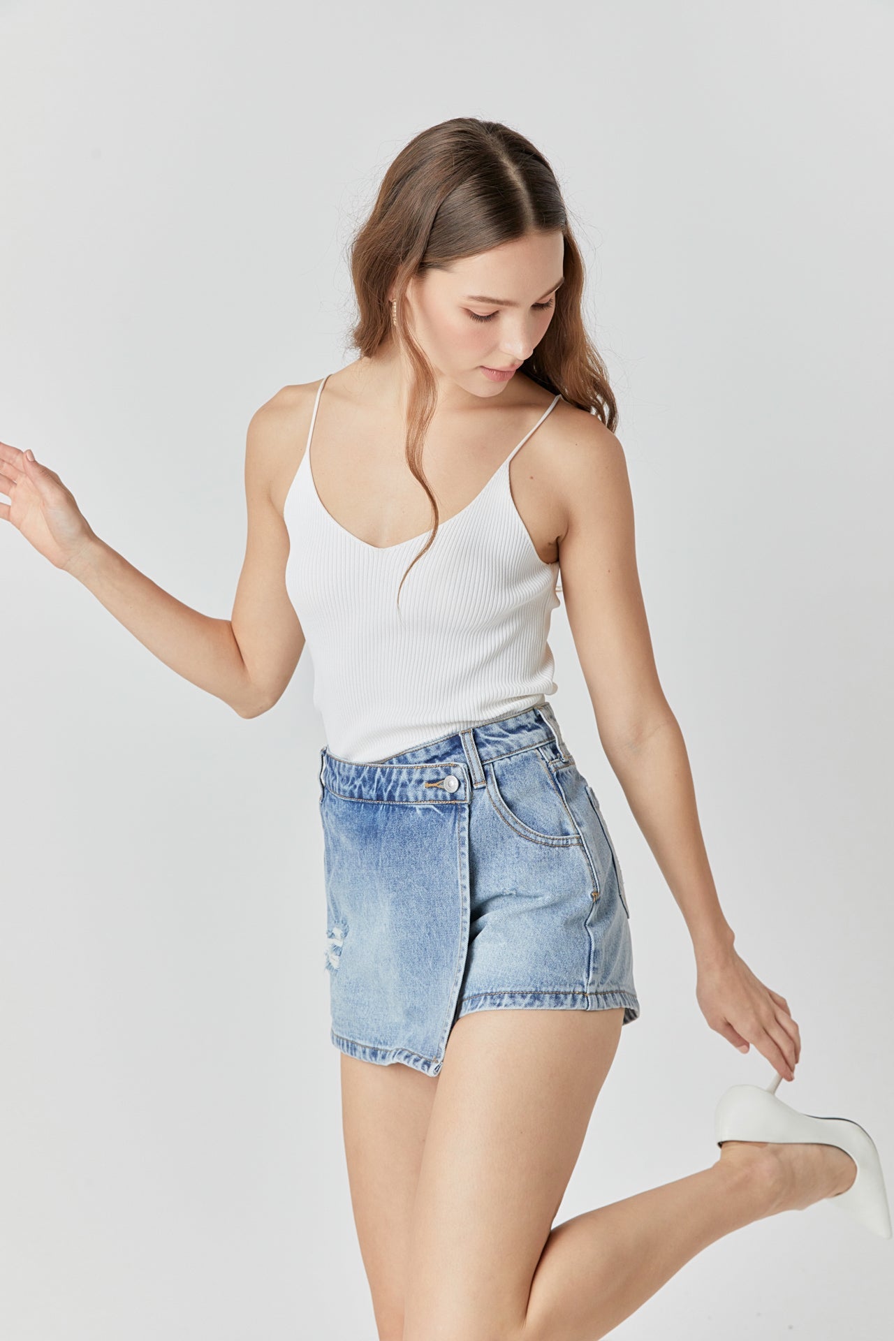 ENDLESS ROSE - Denim Skort - SKORTS available at Objectrare