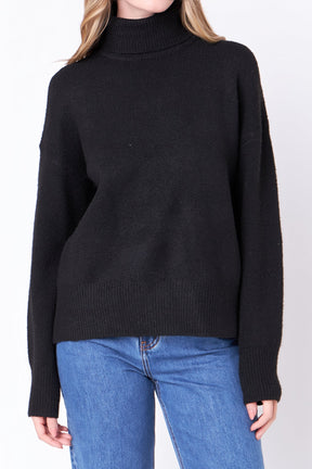 ENGLISH FACTORY - Turtleneck Long Sleeve Sweater - SWEATERS & KNITS available at Objectrare