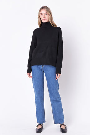 ENGLISH FACTORY - Turtleneck Long Sleeve Sweater - SWEATERS & KNITS available at Objectrare
