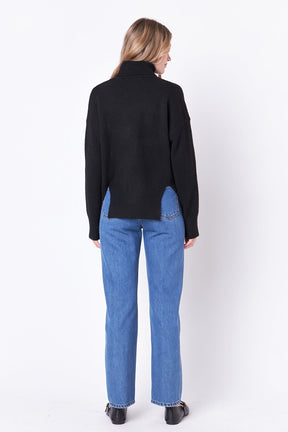 ENGLISH FACTORY - Turtleneck Long Sleeve Sweater - SWEATERS & KNITS available at Objectrare