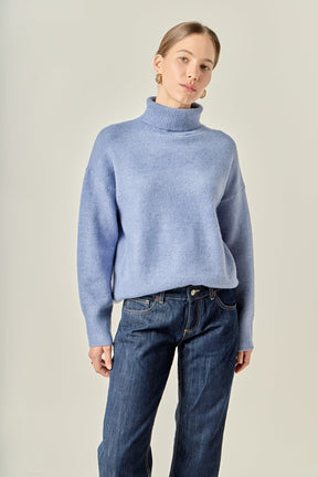 ENGLISH FACTORY - Turtleneck Long Sleeve Sweater - SWEATERS & KNITS available at Objectrare