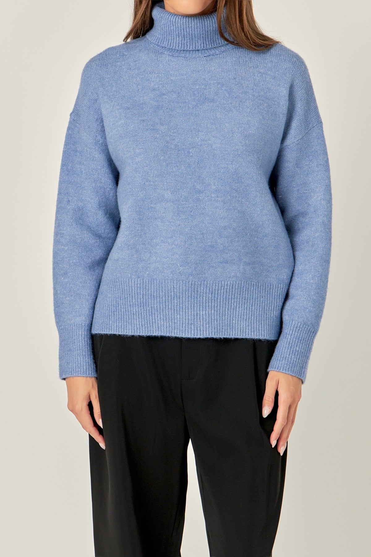 ENGLISH FACTORY - Turtleneck Long Sleeve Sweater - SWEATERS & KNITS available at Objectrare