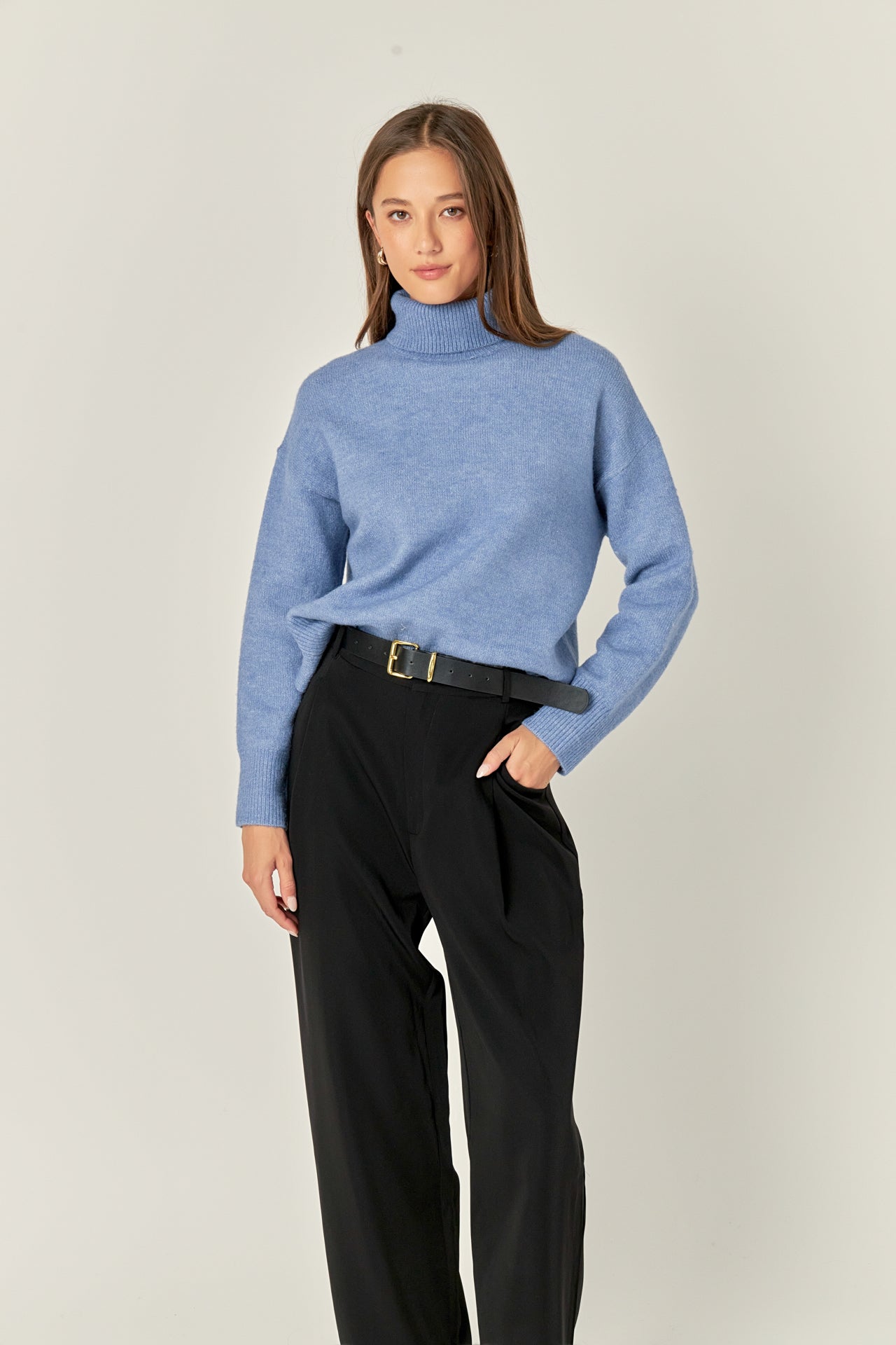 ENGLISH FACTORY - Turtleneck Long Sleeve Sweater - SWEATERS & KNITS available at Objectrare