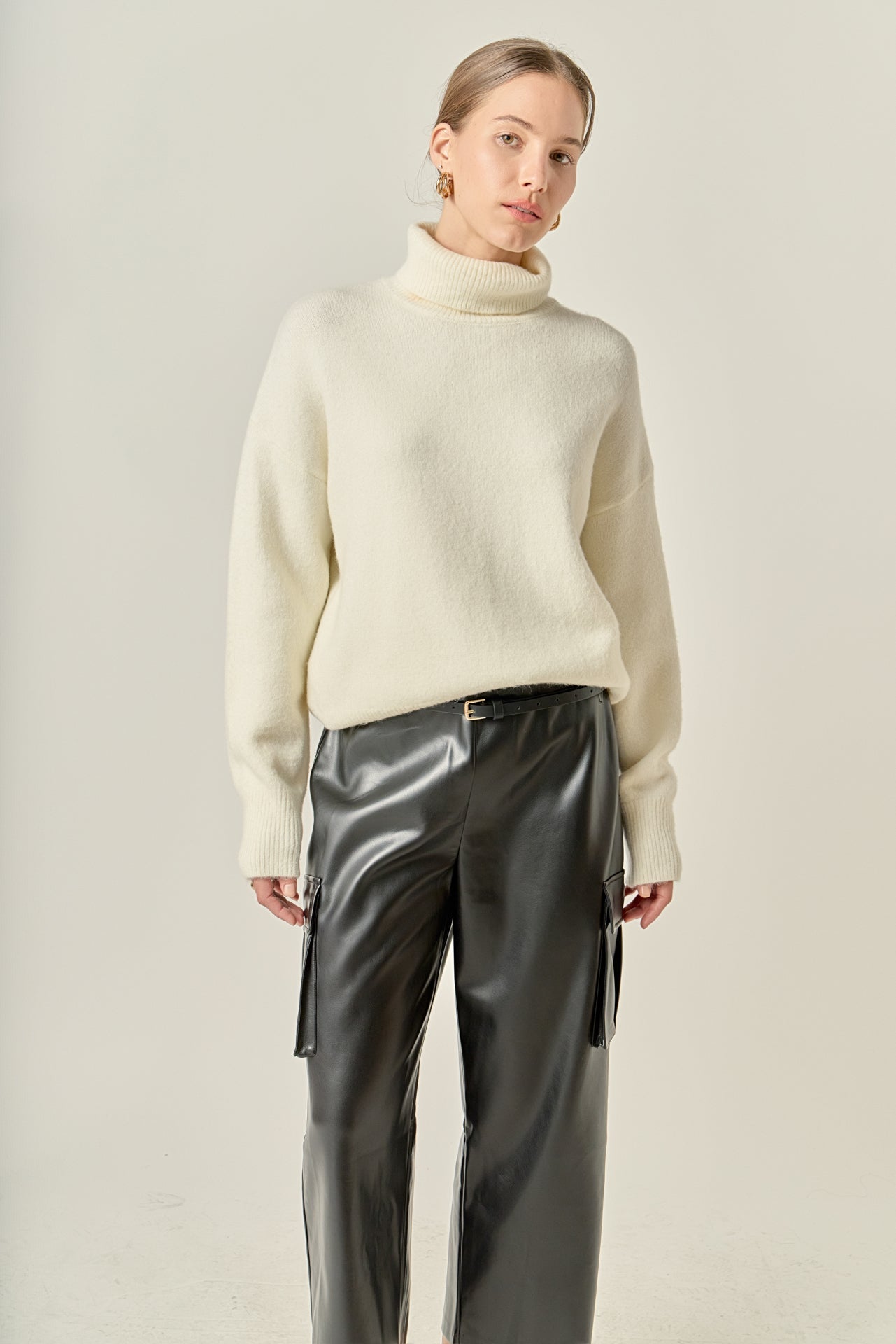 ENGLISH FACTORY - Turtleneck Long Sleeve Sweater - SWEATERS & KNITS available at Objectrare