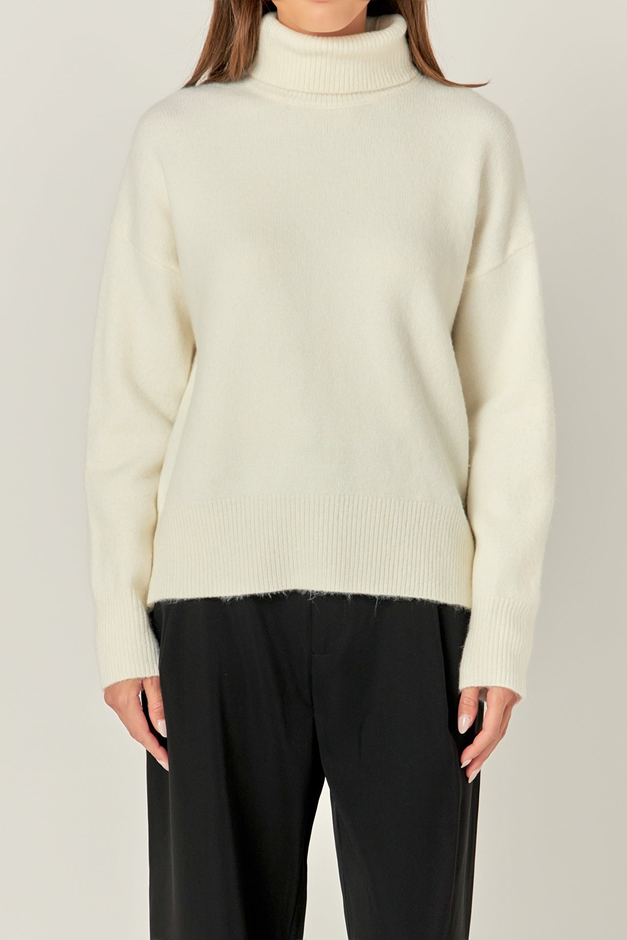 ENGLISH FACTORY - Turtleneck Long Sleeve Sweater - SWEATERS & KNITS available at Objectrare