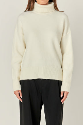 ENGLISH FACTORY - Turtleneck Long Sleeve Sweater - SWEATERS & KNITS available at Objectrare