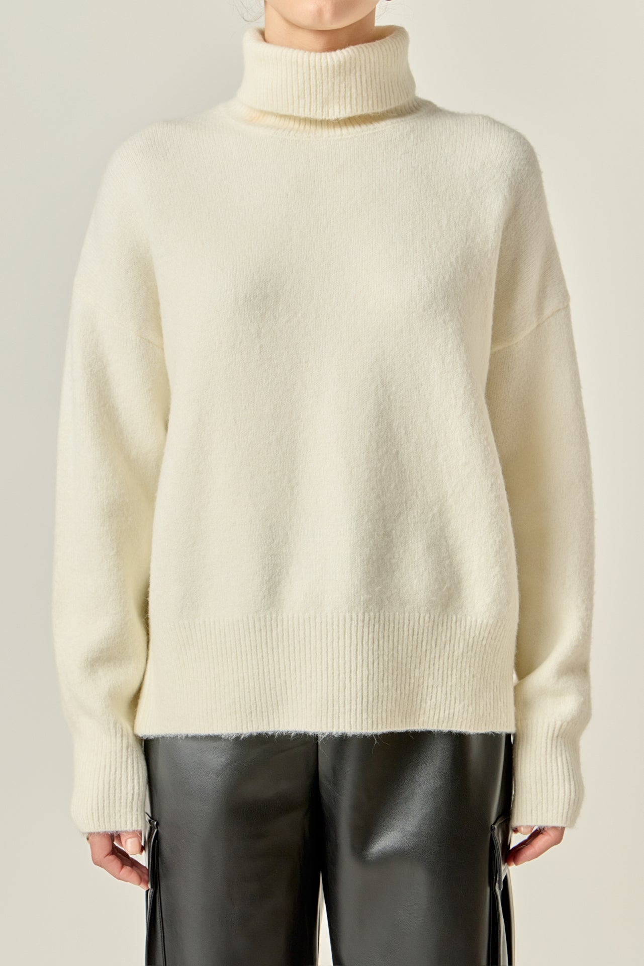 ENGLISH FACTORY - Turtleneck Long Sleeve Sweater - SWEATERS & KNITS available at Objectrare