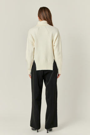 ENGLISH FACTORY - Turtleneck Long Sleeve Sweater - SWEATERS & KNITS available at Objectrare