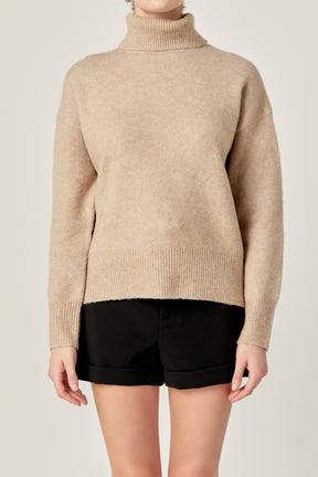 ENGLISH FACTORY - Turtleneck Long Sleeve Sweater - SWEATERS & KNITS available at Objectrare