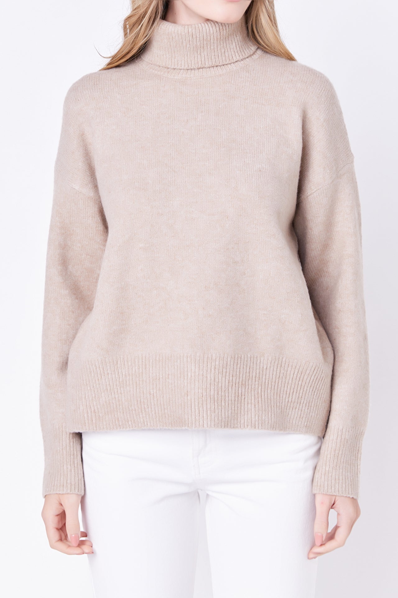 English factory turtleneck ribbed sweater sale