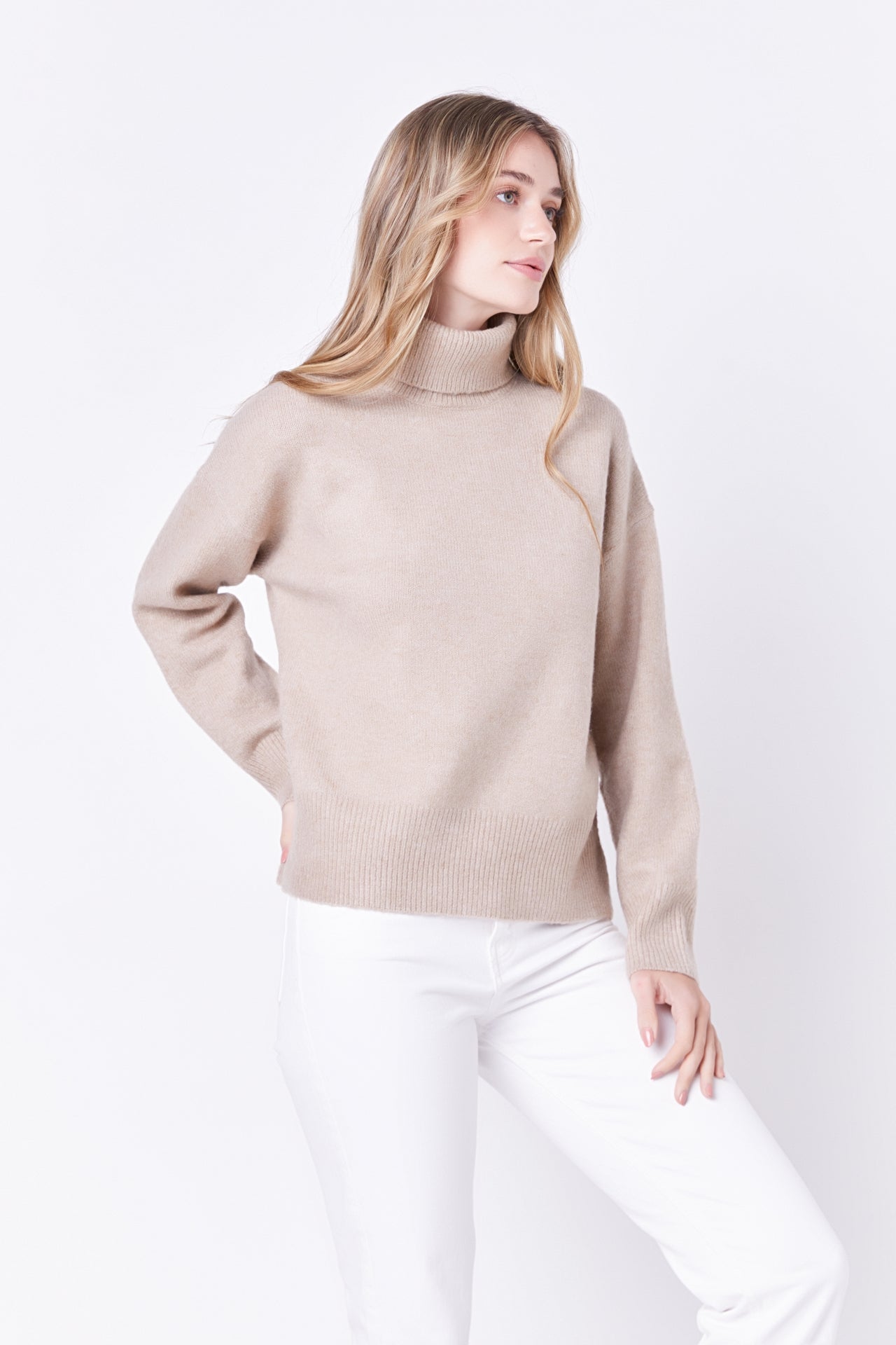 ENGLISH FACTORY - Turtleneck Long Sleeve Sweater - SWEATERS & KNITS available at Objectrare