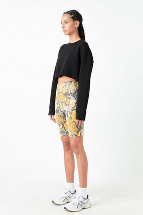 GREY LAB - Python Sequin Biker Shorts - BIKER SHORT available at Objectrare
