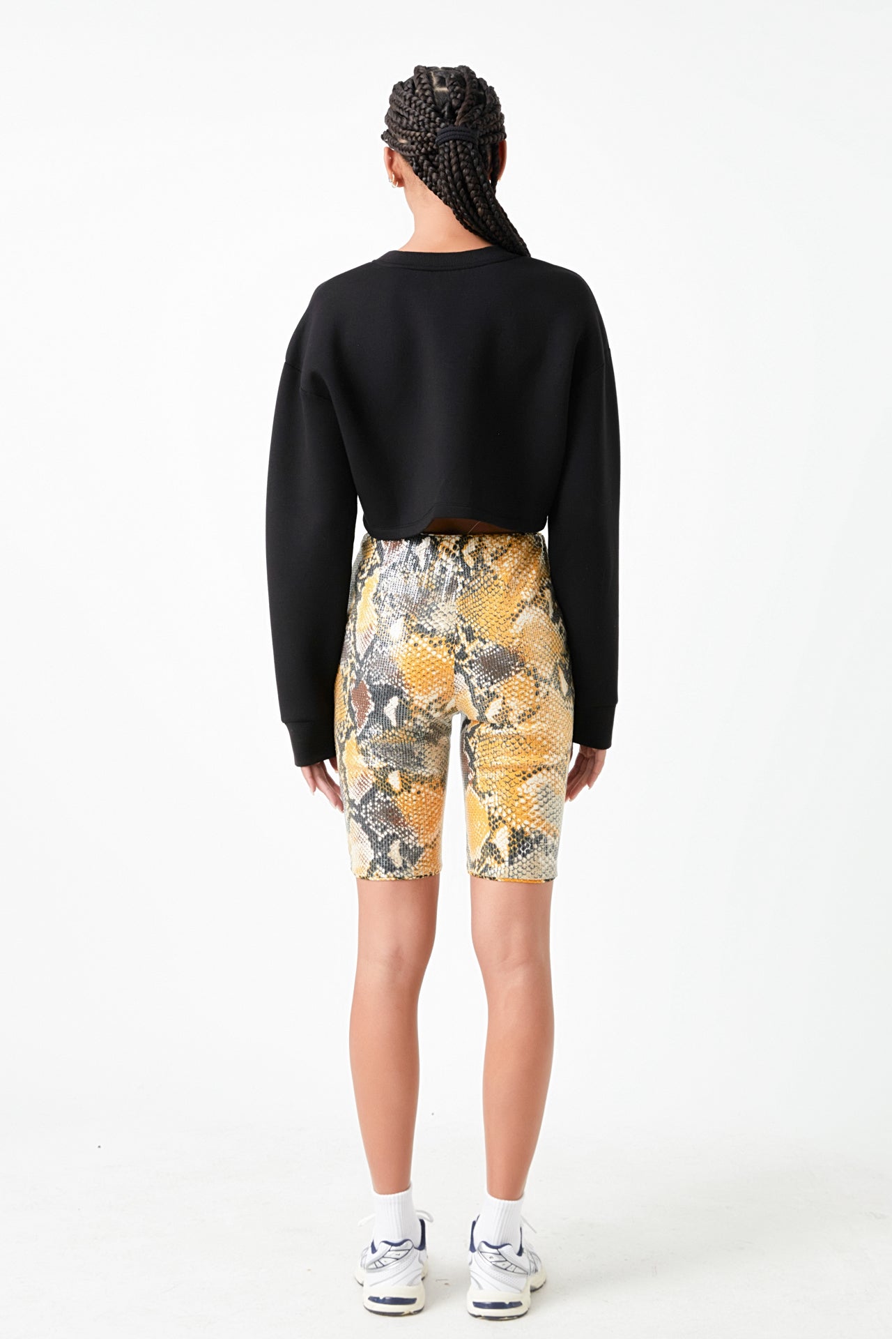 GREY LAB - Python Sequin Biker Shorts - BIKER SHORT available at Objectrare