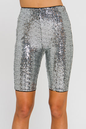 GREY LAB - Sequin Biker Shorts - SHORTS available at Objectrare