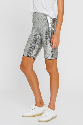 GREY LAB - Sequin Biker Shorts - SHORTS available at Objectrare