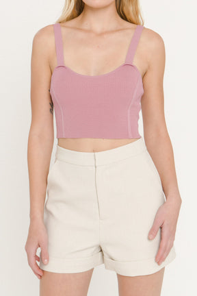 ENDLESS ROSE - Cropped Knit Top - SWEATERS & KNITS available at Objectrare