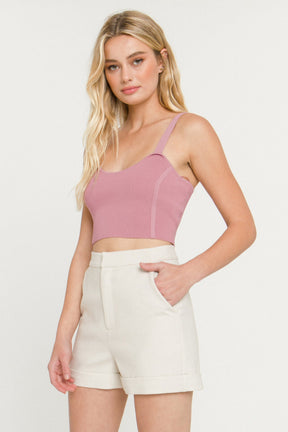 ENDLESS ROSE - Cropped Knit Top - SWEATERS & KNITS available at Objectrare