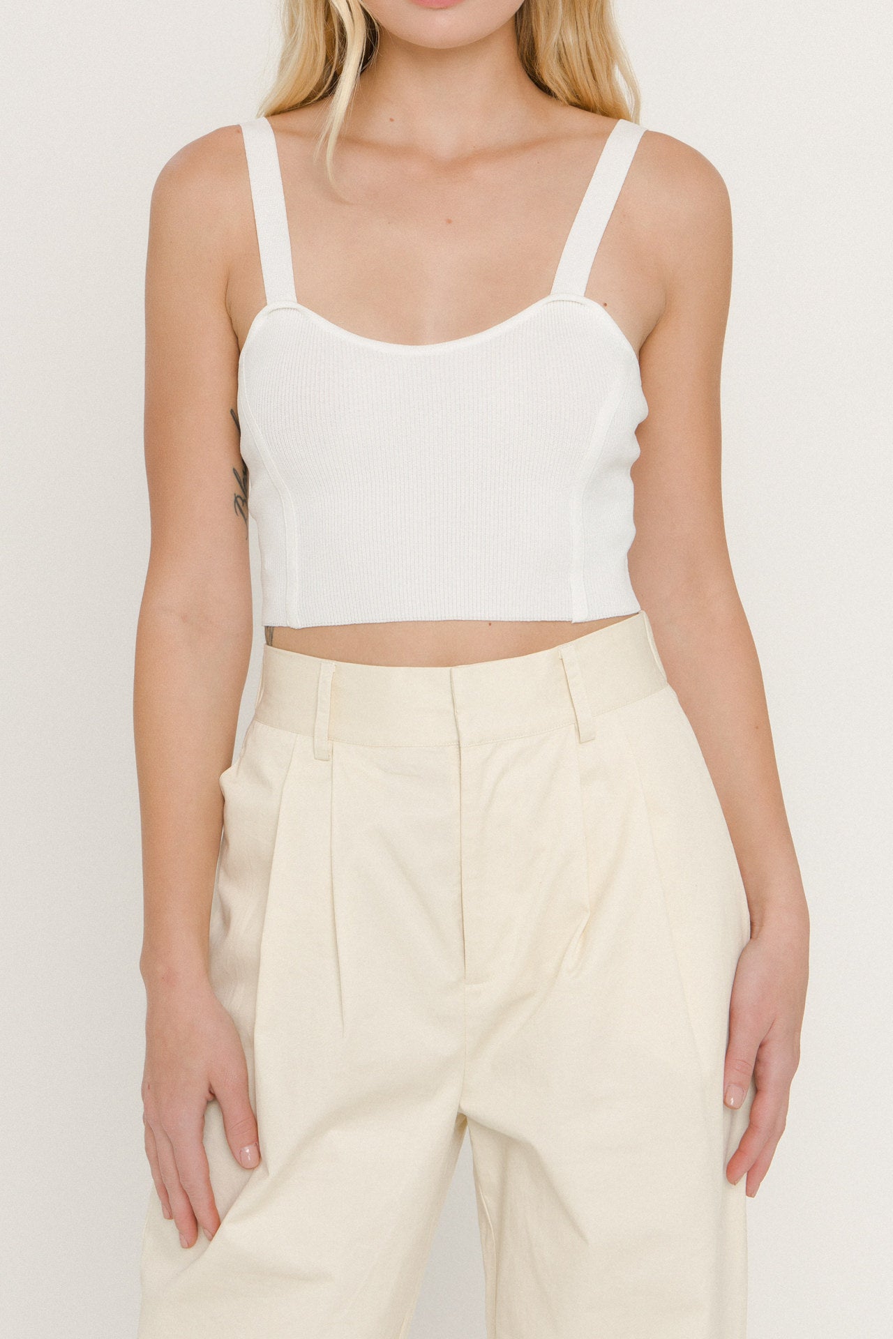 ENDLESS ROSE - Cropped Knit Top - SWEATERS & KNITS available at Objectrare