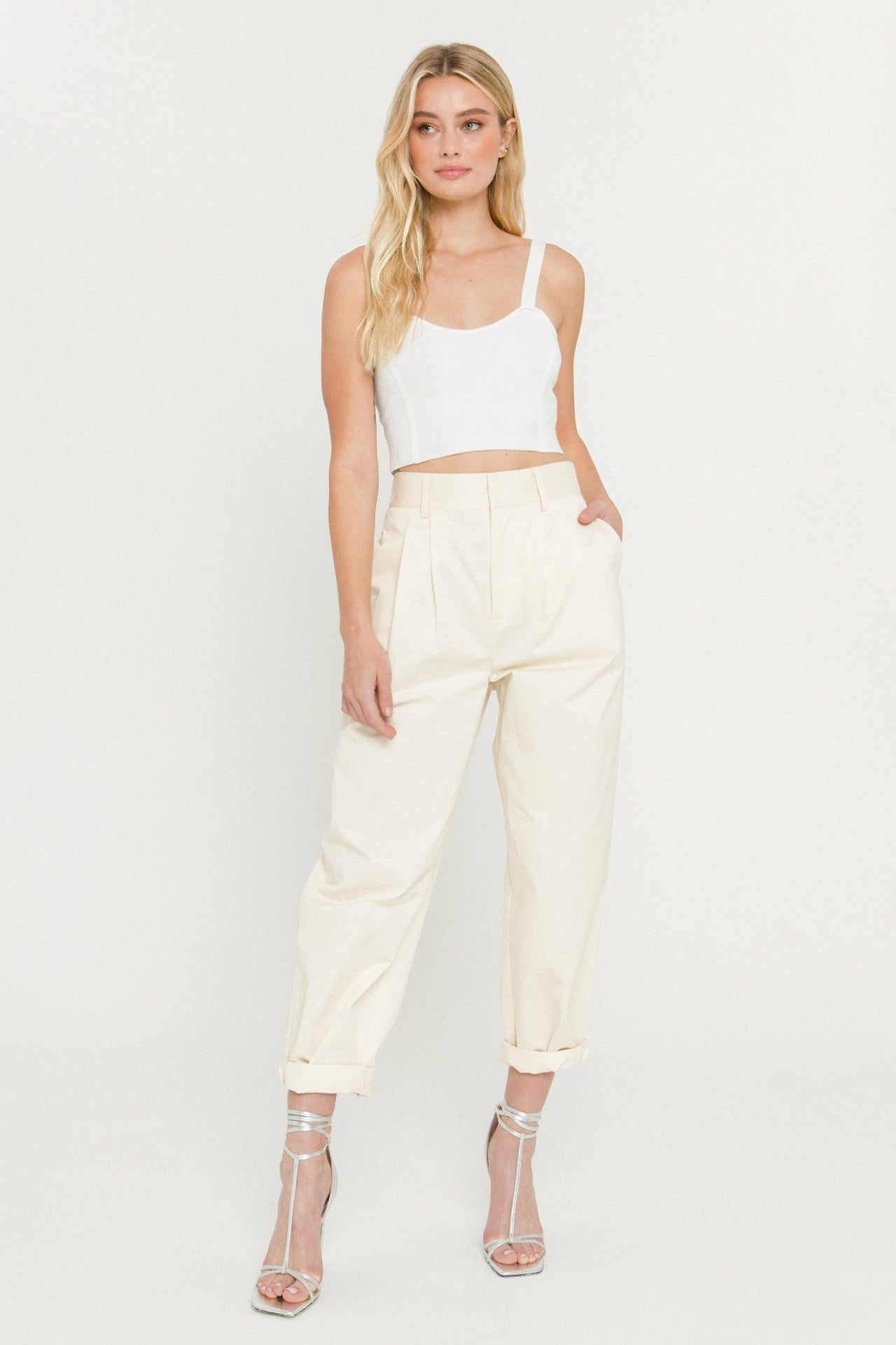 ENDLESS ROSE - Cropped Knit Top - SWEATERS & KNITS available at Objectrare