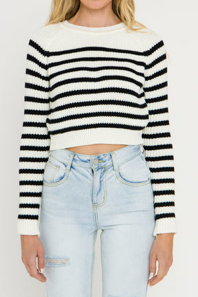 ENGLISH FACTORY - Striped Long Sleeve Sweater - SWEATERS & KNITS available at Objectrare
