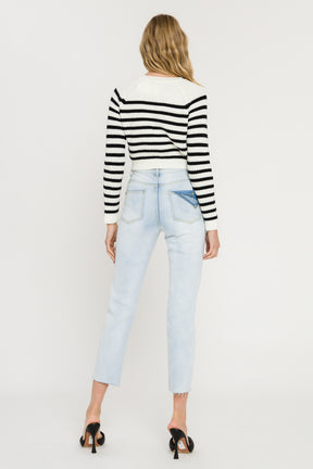 ENGLISH FACTORY - Striped Long Sleeve Sweater - SWEATERS & KNITS available at Objectrare