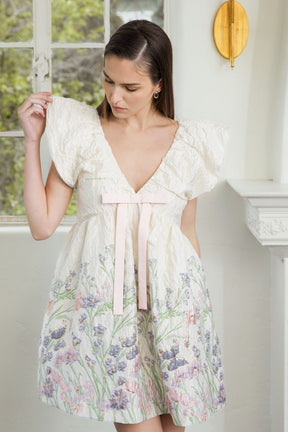 ENDLESS ROSE - Jacquard Bow Mini Dress - DRESSES available at Objectrare