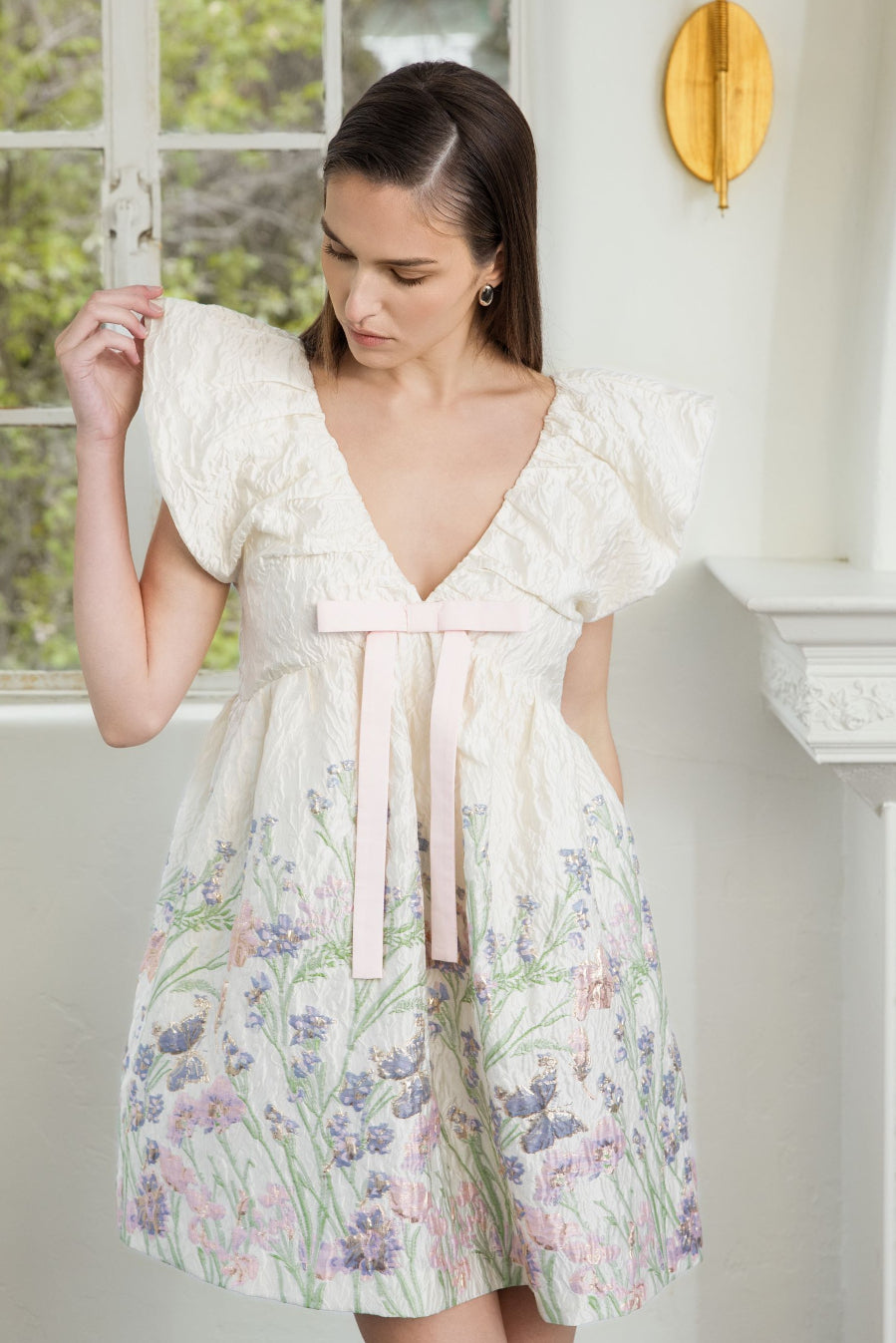 ENDLESS ROSE - Jacquard Bow Mini Dress - DRESSES available at Objectrare