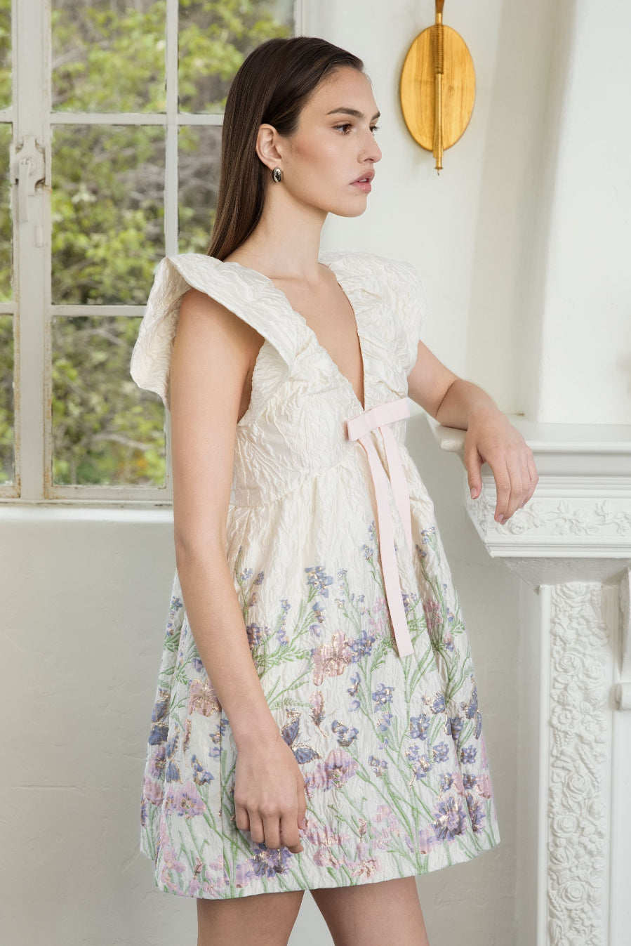 ENDLESS ROSE - Jacquard Bow Mini Dress - DRESSES available at Objectrare
