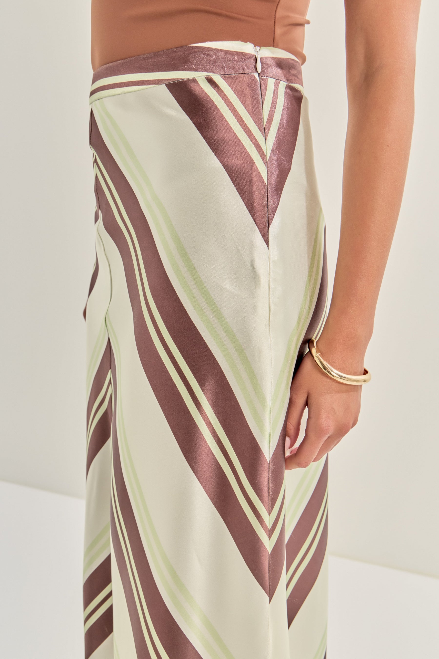 MARSY - Striped Long Skirt - SKIRTS available at Objectrare