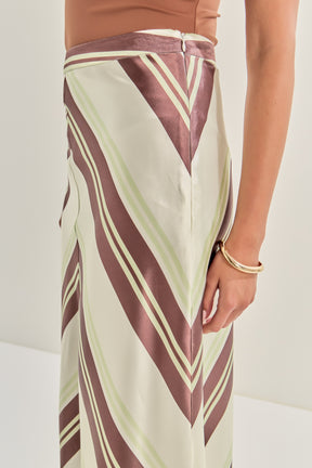 MARSY - Striped Long Skirt - SKIRTS available at Objectrare