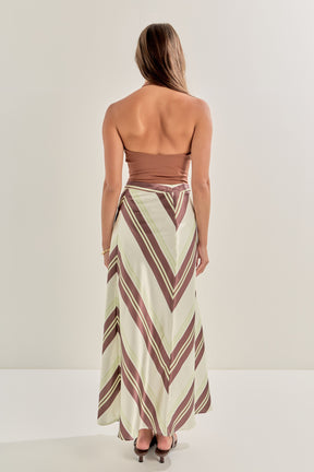 MARSY - Striped Long Skirt - SKIRTS available at Objectrare