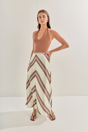 MARSY - Striped Long Skirt - SKIRTS available at Objectrare