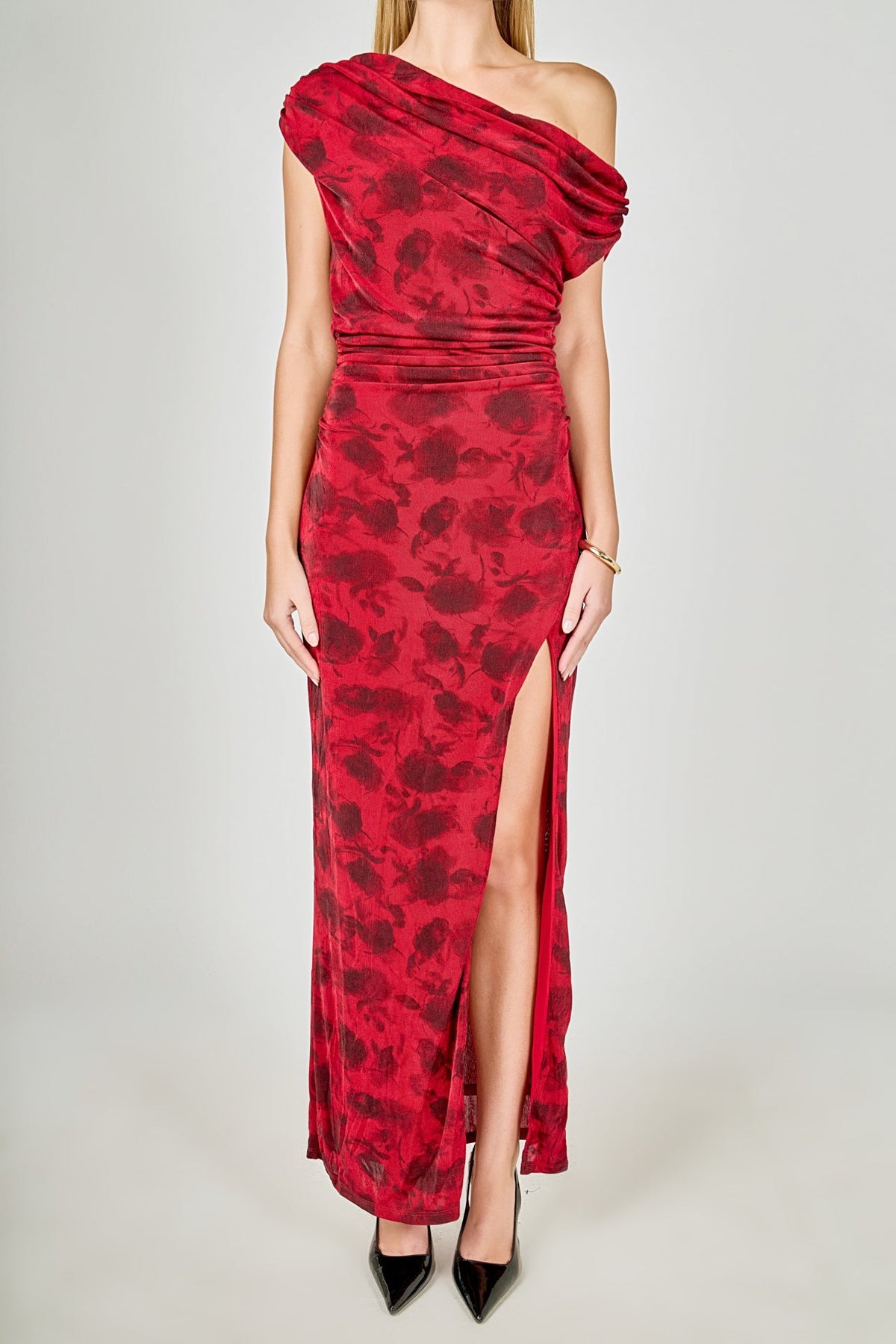 Floral Mesh Maxi Dress