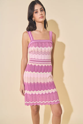 Knitted Color-Block Dress