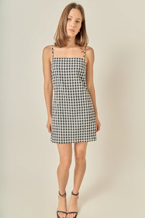 Gingham Slip Mini Dress