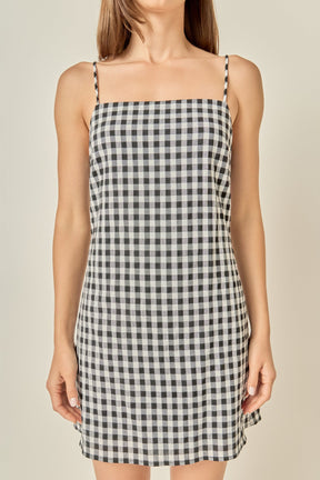 Gingham Slip Mini Dress