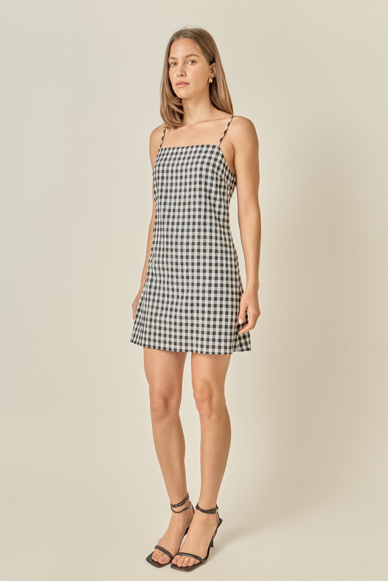 Gingham Slip Mini Dress