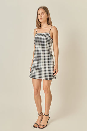 Gingham Slip Mini Dress