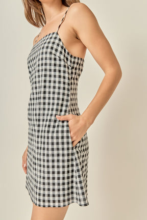 Gingham Slip Mini Dress