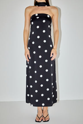 MARSY - Polka Dot Backless Dress - DRESSES available at Objectrare