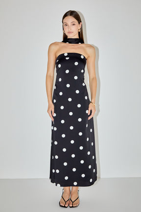 MARSY - Polka Dot Backless Dress - DRESSES available at Objectrare