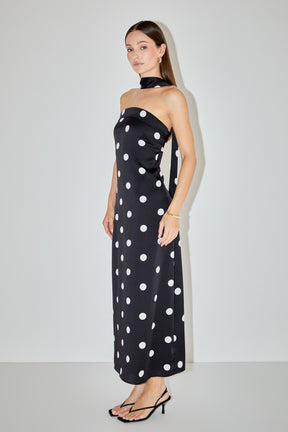 MARSY - Polka Dot Backless Dress - DRESSES available at Objectrare