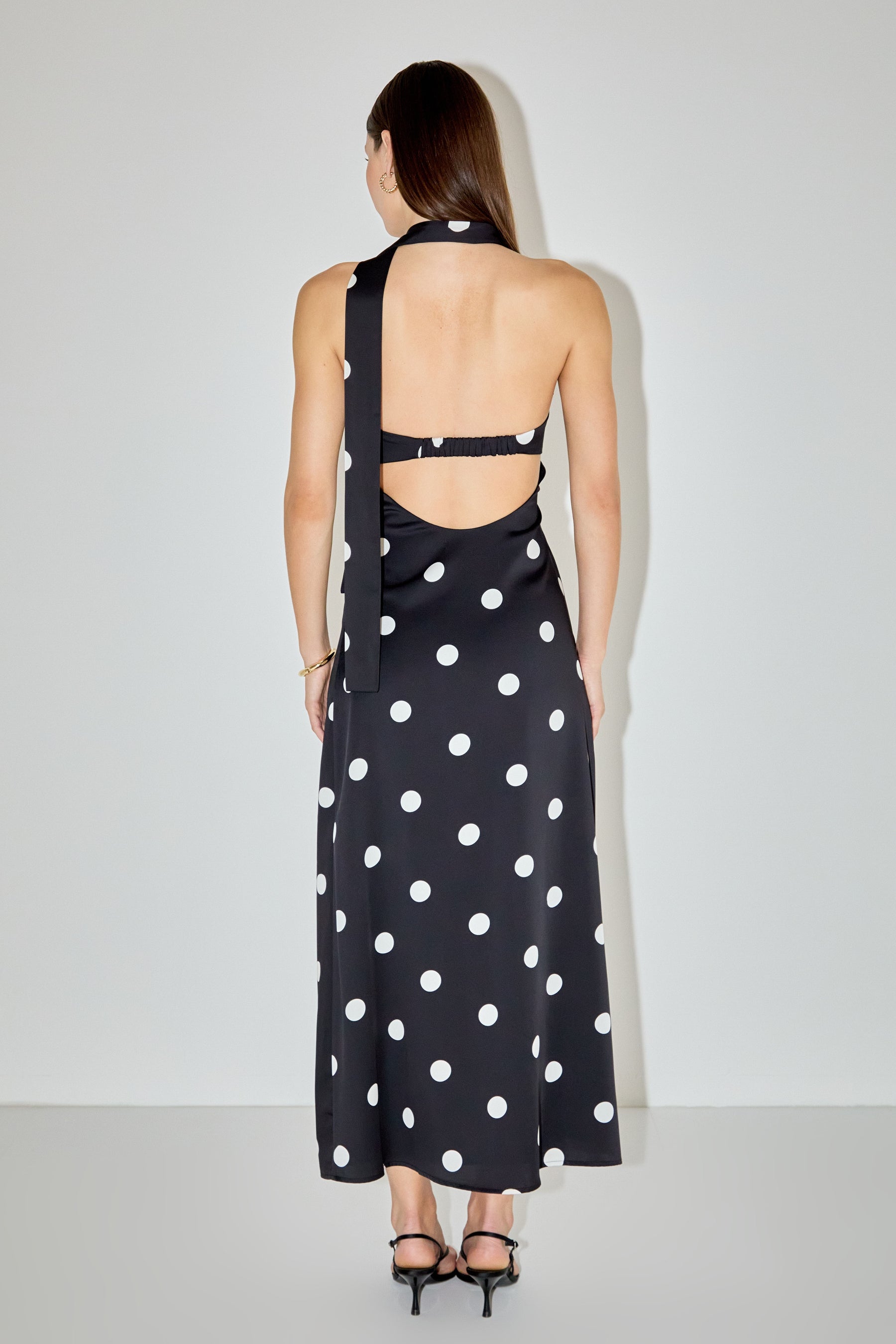 MARSY - Polka Dot Backless Dress - DRESSES available at Objectrare