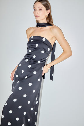 MARSY - Polka Dot Backless Dress - DRESSES available at Objectrare