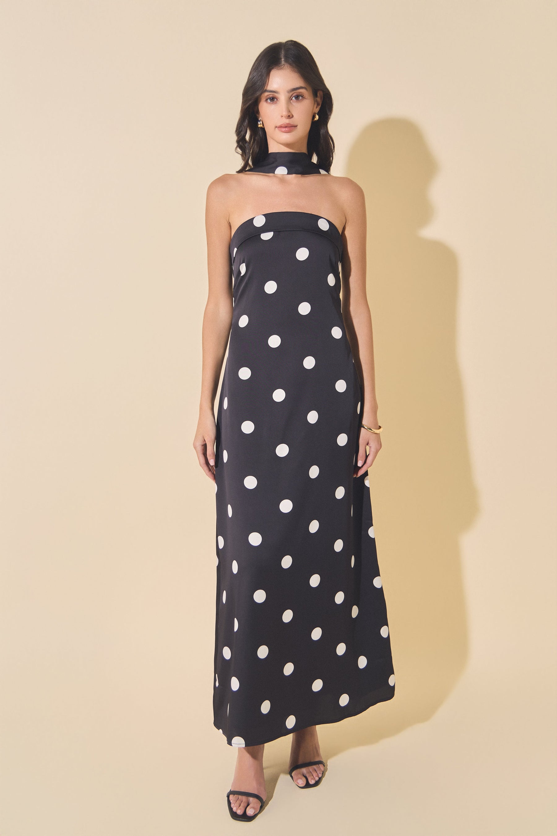 MARSY - Polka Dot Backless Dress - DRESSES available at Objectrare