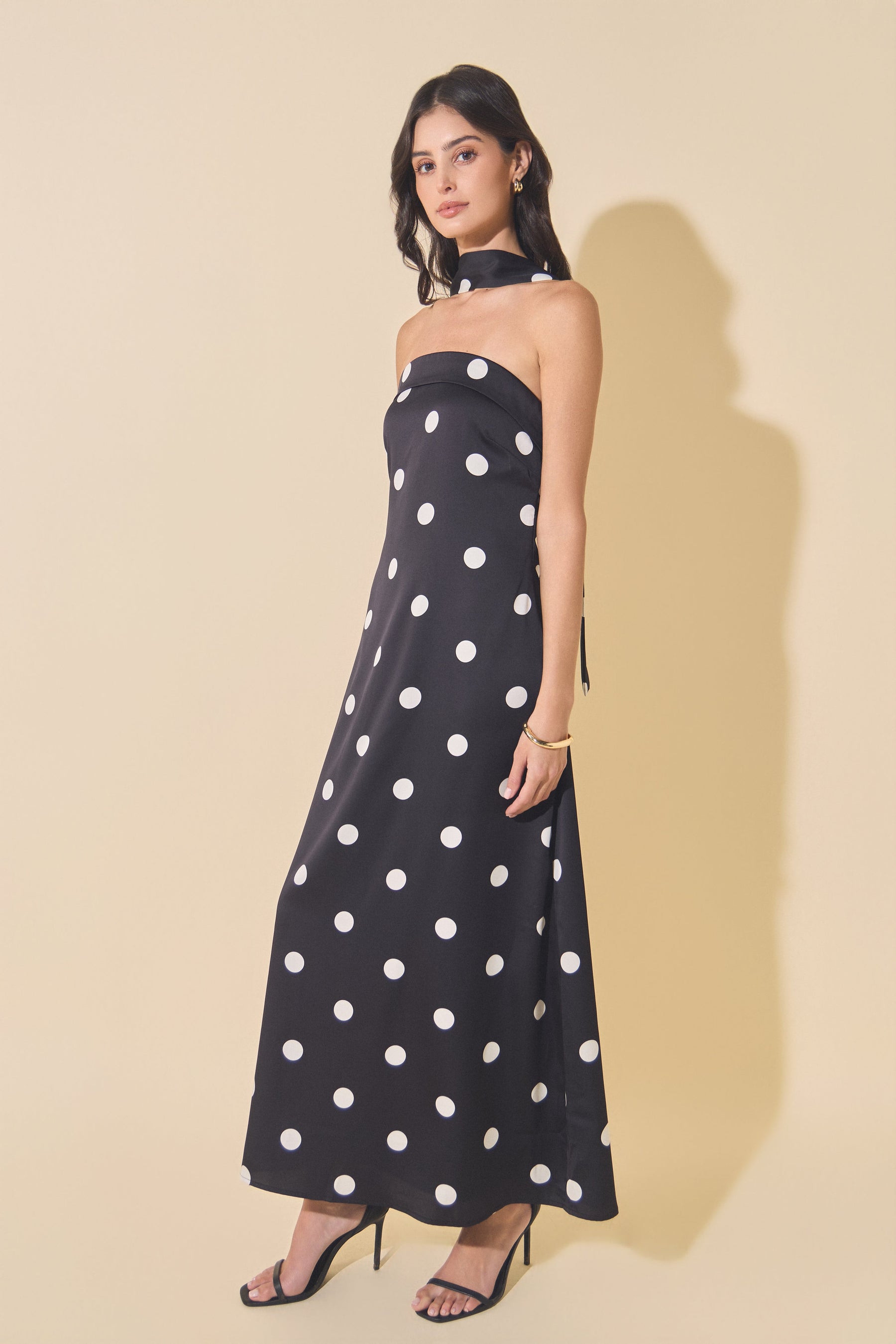 MARSY - Polka Dot Backless Dress - DRESSES available at Objectrare